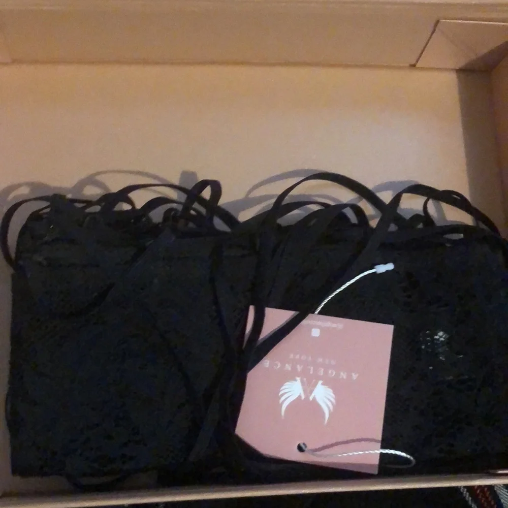 NEW Angelance Black Long Lace up Gloves One Size